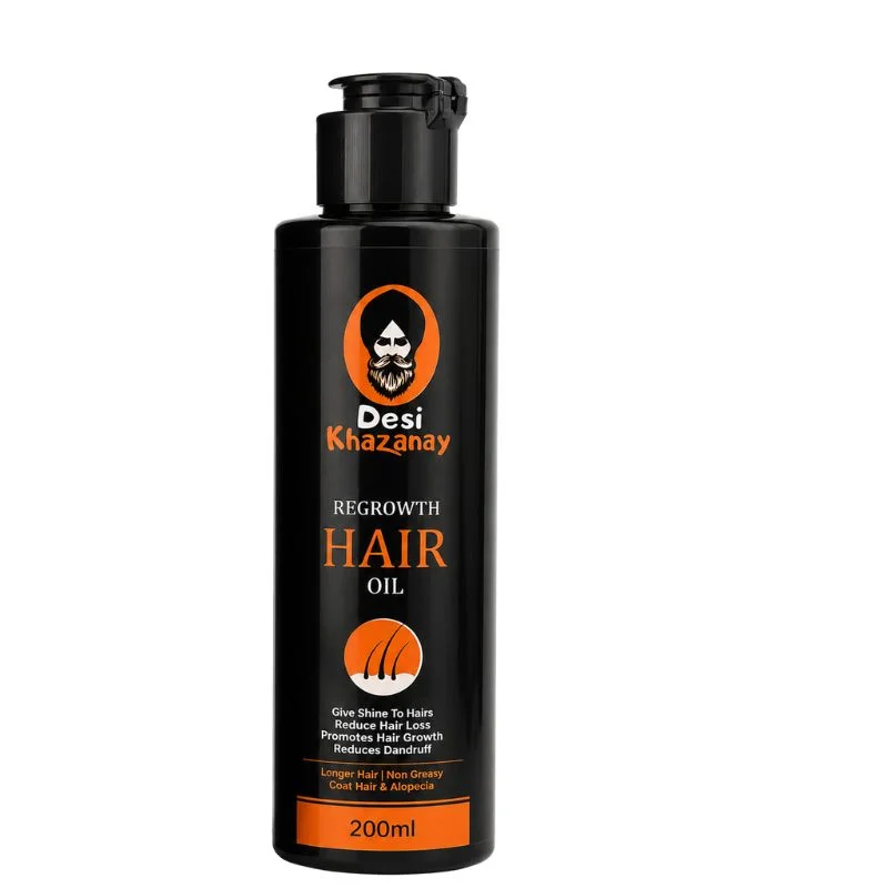 Desi Khazanay Regrowth Hair Oil | Herbal Hair Growth Oil with 25+ Herbs, Cold-Pressed Oils & Essential Oils | Scalp Nourishment & Hair Care | For Men & Women - Image 4