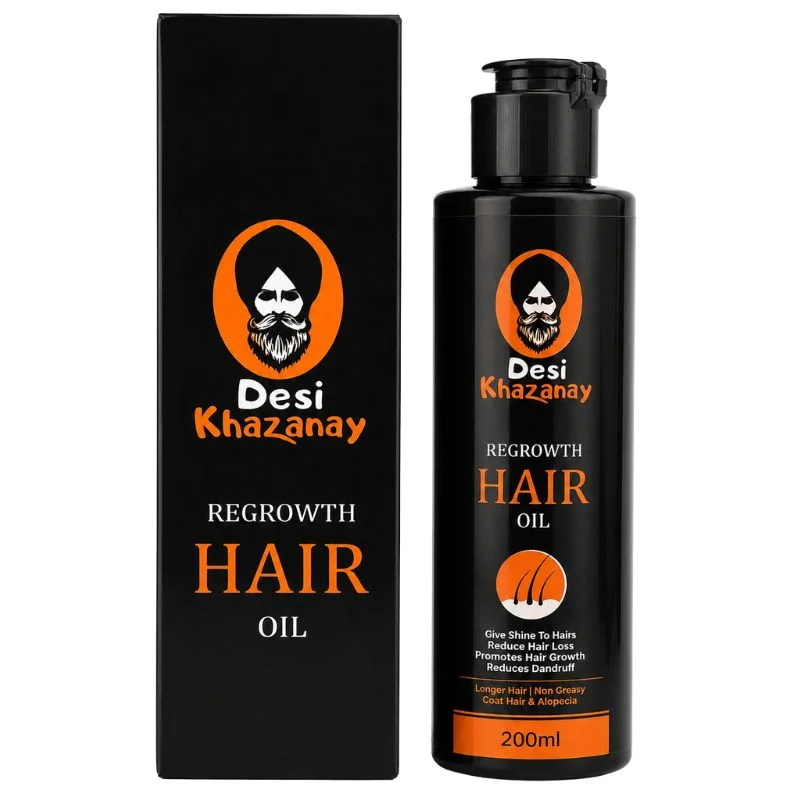 Desi Khazanay Regrowth Hair Oil | Herbal Hair Growth Oil with 25+ Herbs, Cold-Pressed Oils & Essential Oils | Scalp Nourishment & Hair Care | For Men & Women - Image 5