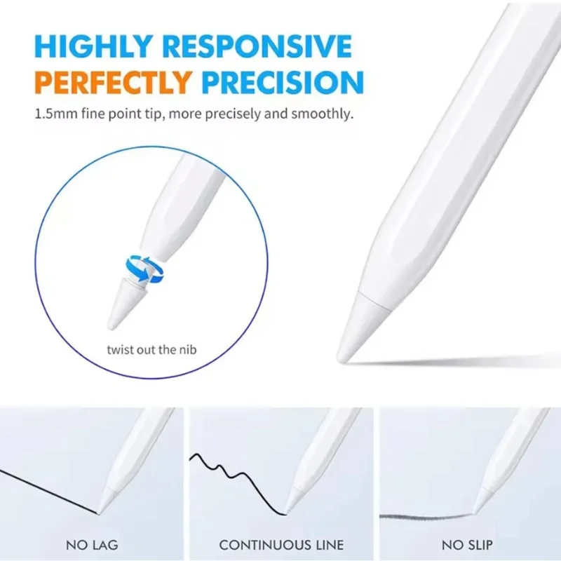 Universal Rechargeable Stylus Pen for Touchscreen Devices | Magnetic Stylus with High-Precision Tip | USB Type-C Charging | Compatible with iPad, Android & Tablets - Image 4