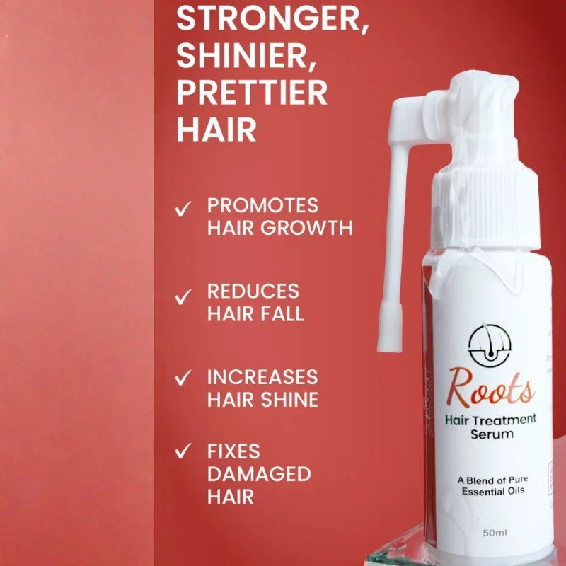 Roots Hair Treatment Serum | Nourishing Hair Growth Serum for Men & Women | Smooth, Shiny & Frizz-Free Hair | 50ml - Image 4