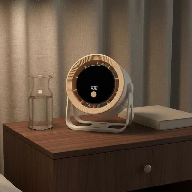 Desktop Circular Rechargeable Fan with 360° Adjustable Airflow | Model QL-02 | Quiet Personal Cooling Fan for Home, Office & Bedroom | Random Color - Image 7