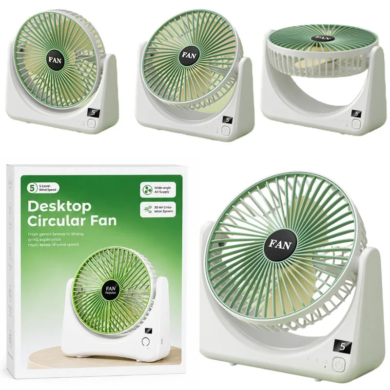 Circular Rechargeable Desktop Fan | Model QL-01 | 3 Speed Personal Cooling Fan | Quiet Air Circulator for Home, Office & Travel | Random Color - Image 5