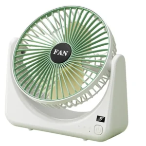 Circular Rechargeable Desktop Fan | Model QL-01 | 3 Speed Personal Cooling Fan | Quiet Air Circulator for Home, Office & Travel | Random Color