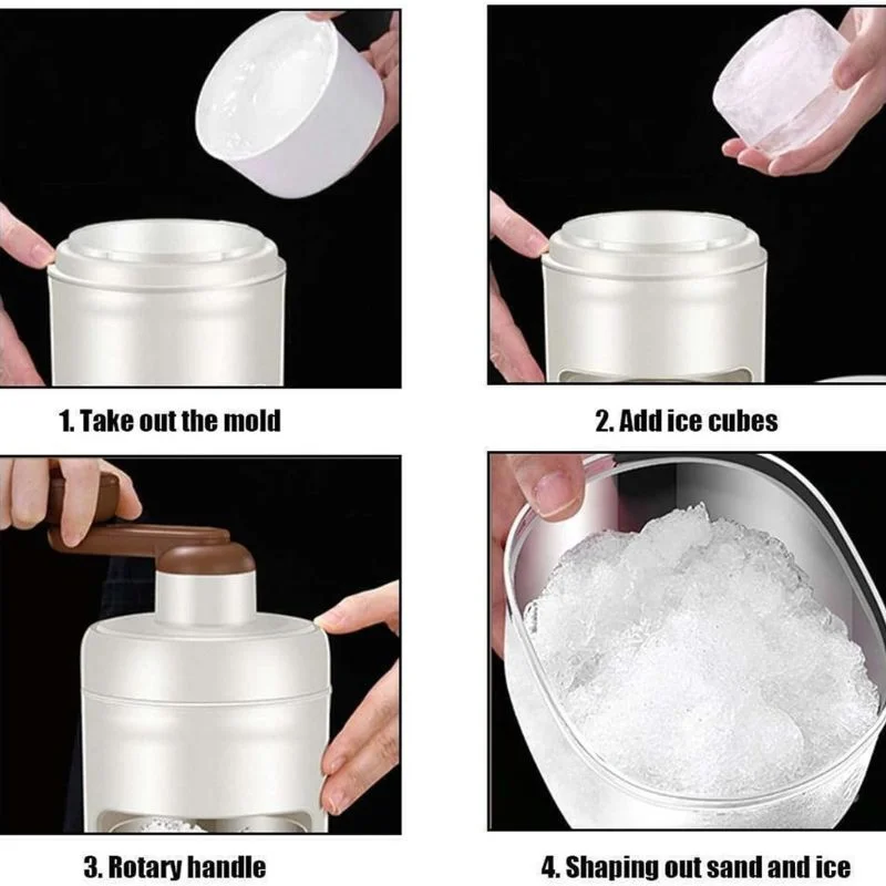 Portable Manual Ice Shaver | Snow Cone & Slush Maker | Stainless Steel Blades | Ice Shaving Machine for Home, Kitchen & Camping - Image 3